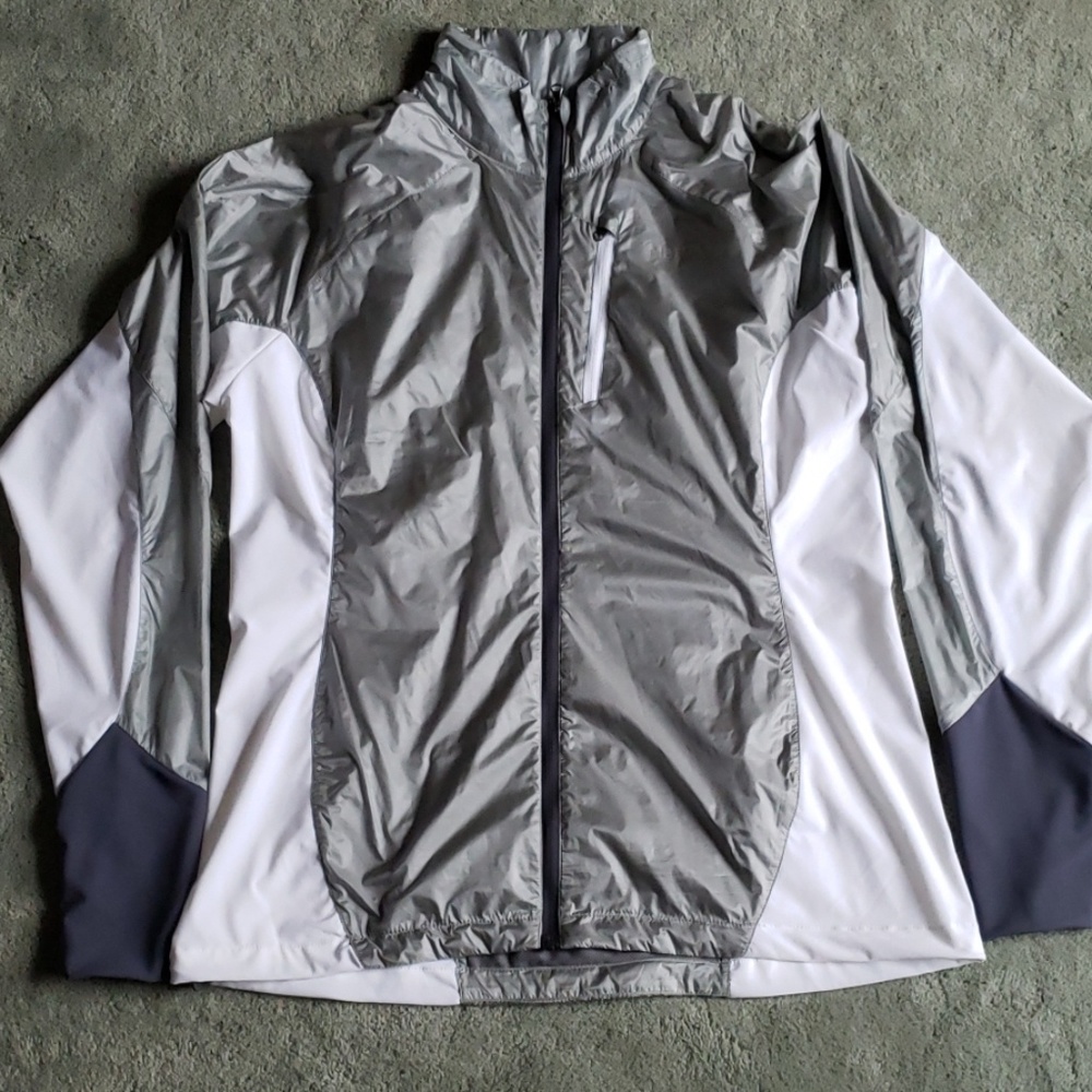 EUC Marmot Sz L grey/white lightweight jacket